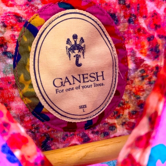 Ganesh men’s button Down pink patterned dress shirt - Picture 2 of 3